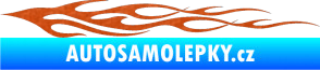 Samolepka Plameny 098 3D karbon oranžový