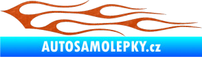 Samolepka Plameny 100 3D karbon oranžový