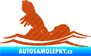 Samolepka Plavání 005 pravá 3D karbon oranžový