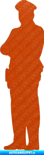 Samolepka Policajt 001 levá 3D karbon oranžový