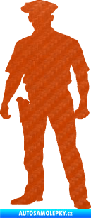 Samolepka Policajt 002 levá 3D karbon oranžový