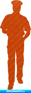 Samolepka Policajt 003 levá 3D karbon oranžový
