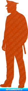 Samolepka Policajt 004 levá 3D karbon oranžový