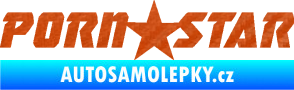 Samolepka Porn star  3D karbon oranžový