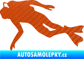 Samolepka Potápěč 002 levá 3D karbon oranžový