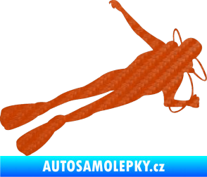 Samolepka Potápěč 004 pravá 3D karbon oranžový