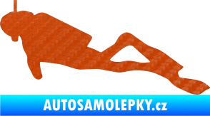 Samolepka Potápěč 009 levá 3D karbon oranžový