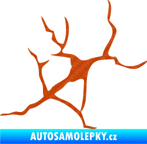 Samolepka Prasklina 004 3D karbon oranžový
