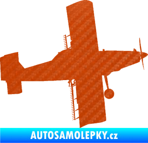 Samolepka Práškovací letoun Čmelák pravá 3D karbon oranžový