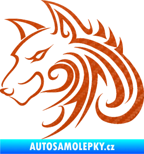 Samolepka Predator tattoo 001 levá 3D karbon oranžový