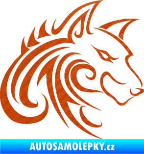 Samolepka Predator tattoo 001 pravá 3D karbon oranžový