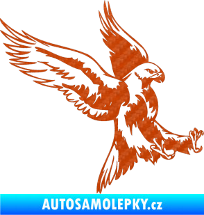 Samolepka Predators 003 pravá 3D karbon oranžový