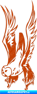Samolepka Predators 019 levá sova 3D karbon oranžový