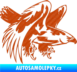 Samolepka Predators 034 pravá 3D karbon oranžový