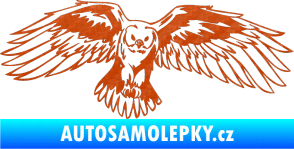 Samolepka Predators 077 pravá sova 3D karbon oranžový