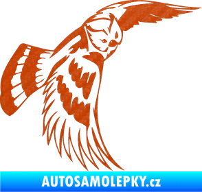 Samolepka Predators 081 pravá sova 3D karbon oranžový