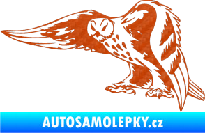 Samolepka Predators 094 levá sova 3D karbon oranžový