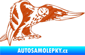 Samolepka Predators 094 pravá sova 3D karbon oranžový