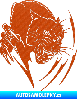 Samolepka Predators 111 pravá puma 3D karbon oranžový