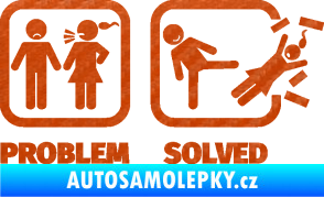 Samolepka Problem? Solved 001 3D karbon oranžový