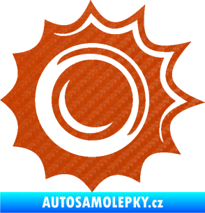 Samolepka Průstřel 003 levá 3D karbon oranžový