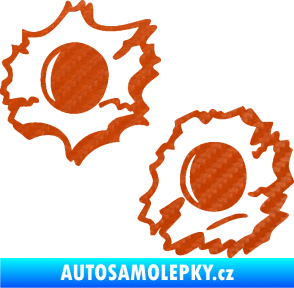 Samolepka Průstřely 001 levá 3D karbon oranžový