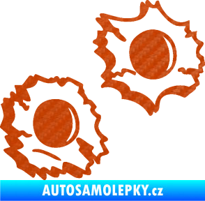 Samolepka Průstřely 001 pravá 3D karbon oranžový