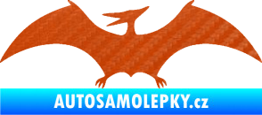 Samolepka Pterodactylus 001 levá 3D karbon oranžový