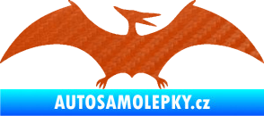 Samolepka Pterodactylus 001 pravá 3D karbon oranžový