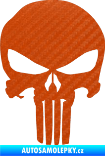 Samolepka Punisher 001 3D karbon oranžový