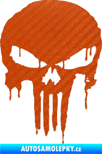 Samolepka Punisher 003 3D karbon oranžový