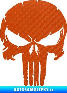 Samolepka Punisher 004 3D karbon oranžový