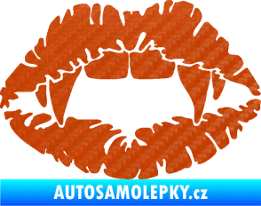 Samolepka Pusa 005 upíří polibek 3D karbon oranžový