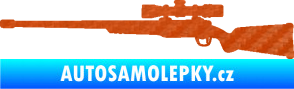 Samolepka Puška 002 levá lovecká 3D karbon oranžový