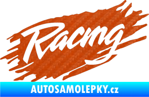 Samolepka Racing 002 3D karbon oranžový
