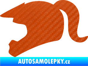 Samolepka Racing girl levá helma 3D karbon oranžový