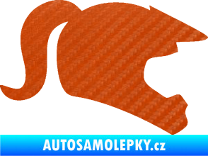 Samolepka Racing girl pravá helma 3D karbon oranžový