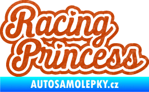 Samolepka Racing princess nápis 3D karbon oranžový