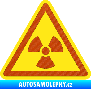 Samolepka Radioactive barevný trojúhelník 3D karbon oranžový