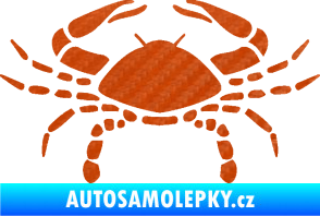 Samolepka Rak 004 3D karbon oranžový