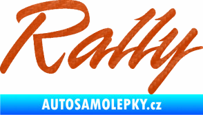 Samolepka Rally nápis 3D karbon oranžový