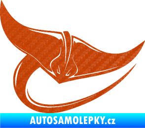 Samolepka Rejnok 001 pravá 3D karbon oranžový