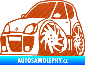 Samolepka Renault Clio sport karikatura levá 3D karbon oranžový