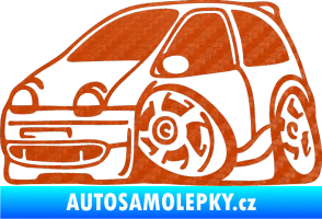 Samolepka Renault Twingo karikatura levá 3D karbon oranžový
