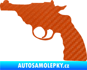 Samolepka Revolver 001 levá 3D karbon oranžový