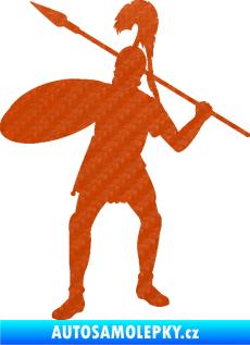 Samolepka Římský voják levá 3D karbon oranžový