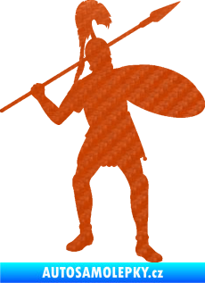 Samolepka Římský voják pravá 3D karbon oranžový
