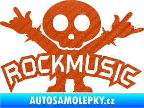 Samolepka Rock music fanda 3D karbon oranžový