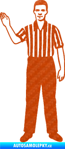 Samolepka Rozhodčí 001 levá 3D karbon oranžový