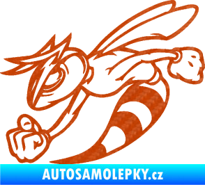 Samolepka Rozzuřená vosa 001 levá 3D karbon oranžový